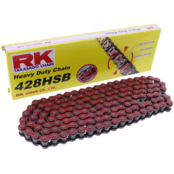 Łańcuch napędowy RK 428HSB/122 standard czerwony otwarty z zapinką wzmocniony