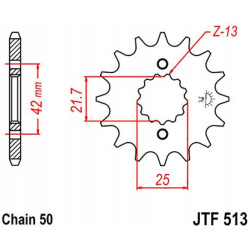 Zębatka przednia JT F513-13, 13Z, rozmiar 530