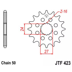 Zębatka przednia JT F423-16, 16Z, rozmiar 530 Racing