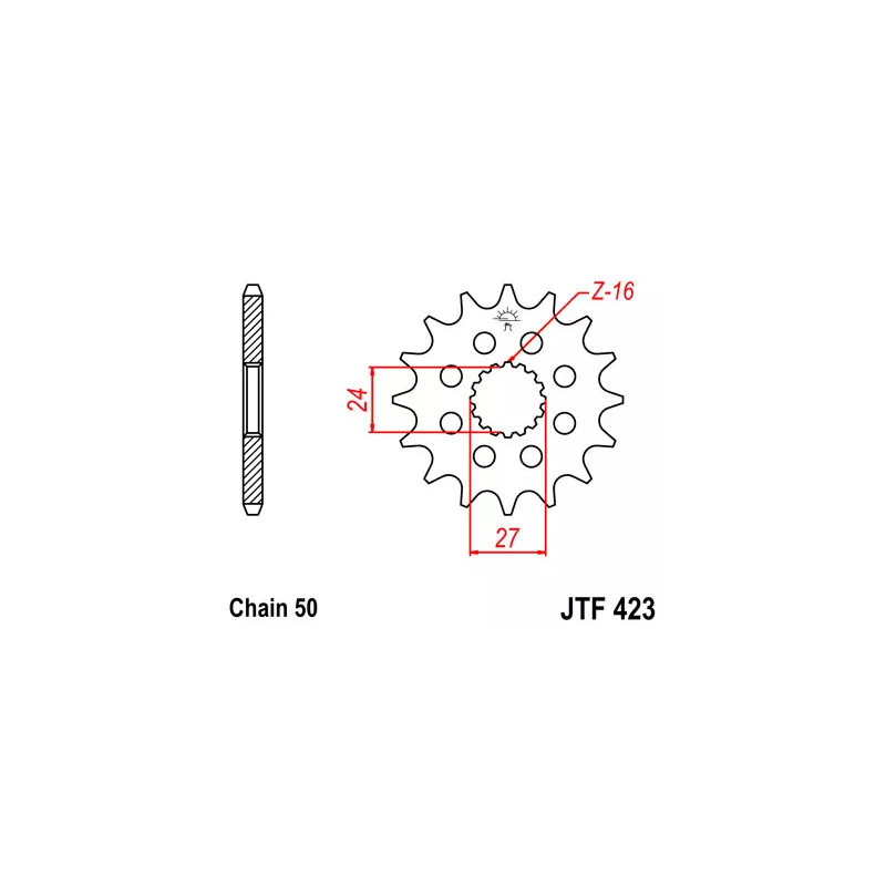 Zębatka przednia JT F423-16, 16Z, rozmiar 530 Racing