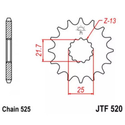 Zębatka przednia JT F520-15, 15Z, rozmiar 525