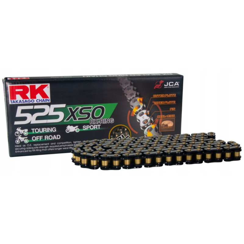 Łańcuch napędowy RK 525XSO/108 RX-Ring BLACK otwarty z zakuwką